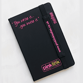 Pink Link Ladies You Write It You Invite It Journal Black