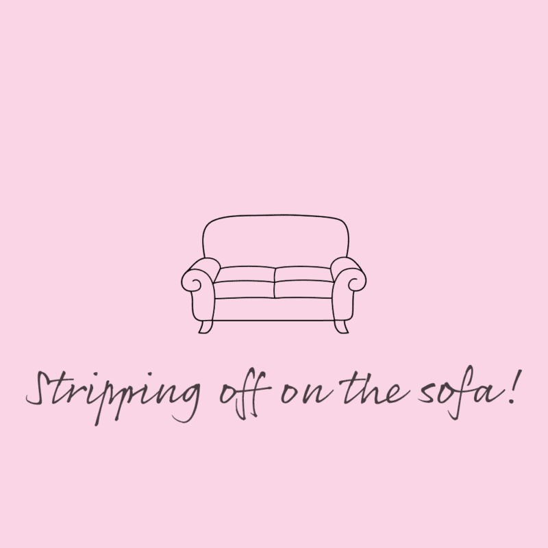 Stripping Off On The Sofa by Coral Horn of Pink Link Ladies